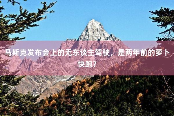 马斯克发布会上的无东谈主驾驶，是两年前的萝卜快跑？